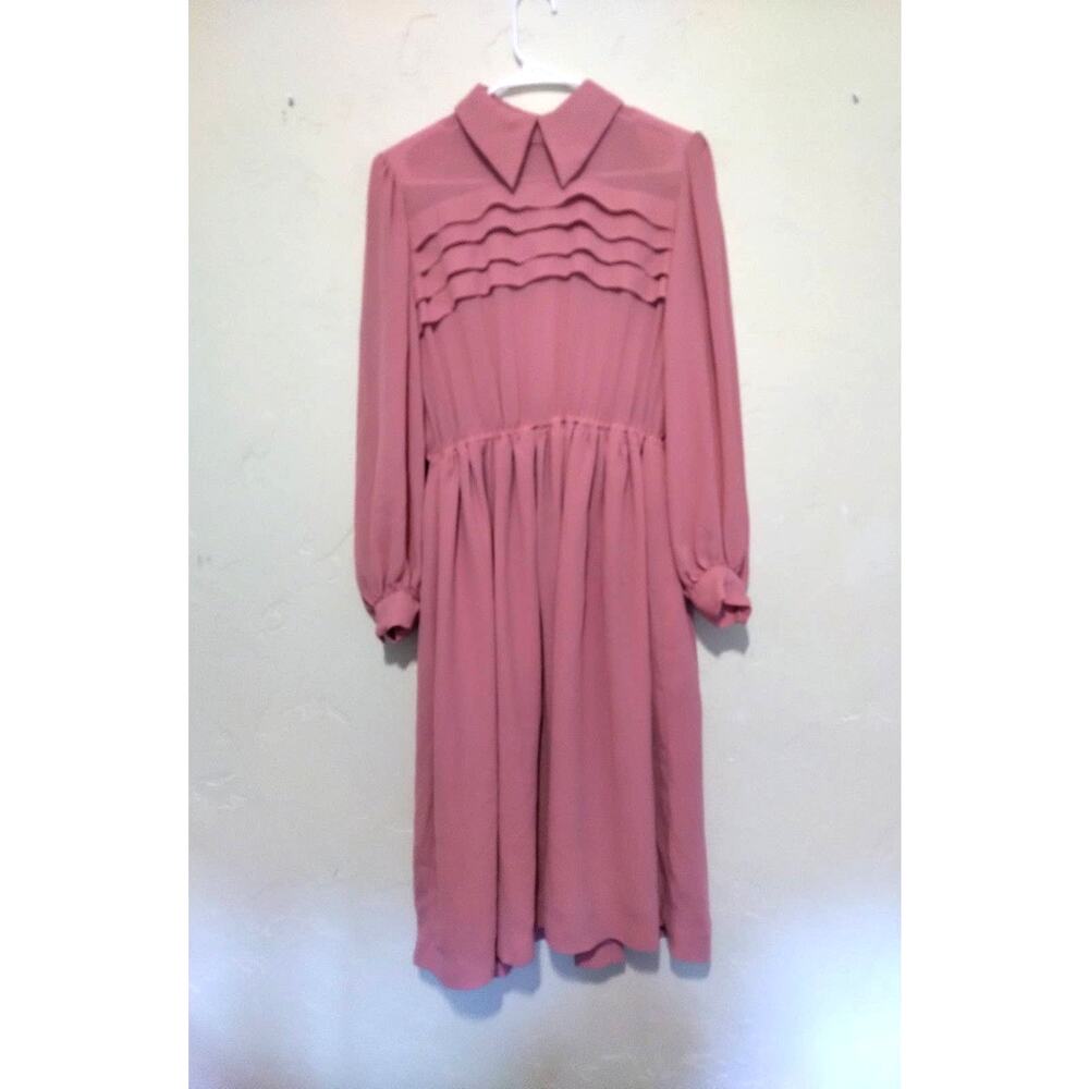 Pink Long Sleeve Cottage Dress